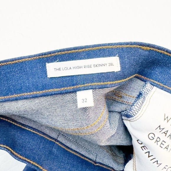 Denim Forum Aritizia The Lola High Rise Skinny 28L Dark Wash Size 32 - Picture 4 of 10